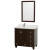 Acclaim 36 In. Single Vanity in Espresso with Top in Carrara White with Square Sink and Mirror