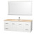 Centra 60 In. Vanity in White with Marble Vanity Top in Ivory and Undermount Sink