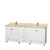 Acclaim 80 In. Double Vanity in White with Top in Ivory with Square Sinks and No Mirror