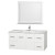 Centra 48 In. Vanity in White with Marble Vanity Top in Carrara White and Undermount Sink