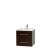 Centra 24 In. Single Vanity in Espresso with White Carrera Top with Square Sink and No Mirror