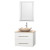 Centra 30 In. Single Vanity in White with Ivory Marble Top with Ivory Sink and 24 In. Mirror