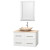 Centra 36 In. Single Vanity in White with Ivory Marble Top with Ivory Sink and 24 In. Mirror