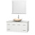 Centra 48 In. Single Vanity in White with White Carrera Top with Ivory Sink and 36 In. Mirror