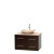 Centra 36 In. Single Vanity in Espresso with Ivory Marble Top with Ivory Sink and No Mirror