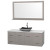 Centra 60 In. Single Vanity in Gray Oak with Solid SurfaceTop with Black Granite Sink and 58 In. Mirror