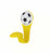 Yellow single self adhesive hook with soccer ball decal