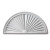 74 Inch x 9 Inch x 4-1/2 Inch Polyurethane Half-Round Sunburst Pediment