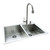 Dual Mount 31.5 In. x 20.5 In. x 10 In. Super Deep Fully Welded Offset Bowl Kitchen Sink in Stainless Steel