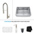 30 Inch Farmhouse Single Bowl Stainless Steel Kitchen Sink with Stainless Steel Finish Kitchen Faucet and Soap Dispenser