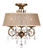 Antique Gold 15 In. 3-Light Flush mount Chandelier