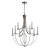 9-Light Ceiling Mount Polished Nickel Chandelier