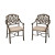 Floral Blossom Taupe Arm Chair Pair
