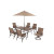 Millbury 8pc Dining Set With Millbury 9 Feet Umbrella