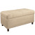 Oatmeal Premier Microsuede Tufted Storage Bench