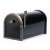 Black Coronado Post Mount Mailbox with Antique Copper Accents