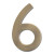 Solid Cast Brass 4 inch Floating House Number Antique Brass ''6''