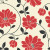 20.5 In. W Red; Black and Cream Large Scale Modern Floral Wallpaper