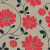 20.5 In. W Red; Black and Taupe Large Scale Modern Floral Wallpaper