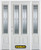 64 In. x 82 In. 2-Lite 2-Panel Pre-Finished White Steel Entry Door with Sidelites and Brickmould