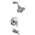 Bancroft Rite-Temp Pressure-Balancing Bath And Shower Faucet Trim; Valve Not Included In Polished Chrome