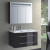 Dark Grey Two Drawer Wall Cabinet With Mirror