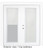 Steel Garden Door-Internal Mini Blinds-5 Ft. x 82.375 In. Pre-Finish White - Right Hand