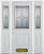 66 In. x 82 In. 1/2 Lite 1-Panel Pre-Finished White Steel Entry Door with Sidelites and Brickmould