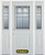 66 In. x 82 In. 1/2 Lite 1-Panel Pre-Finished White Steel Entry Door with Sidelites and Brickmould