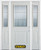 66 In. x 82 In. 1/2 Lite 1-Panel Pre-Finished White Steel Entry Door with Sidelites and Brickmould