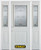 66 In. x 82 In. 1/2 Lite 1-Panel Pre-Finished White Steel Entry Door with Sidelites and Brickmould