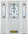 66 In. x 82 In. 1/2 Lite 1-Panel Pre-Finished White Steel Entry Door with Sidelites and Brickmould