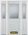 66 In. x 82 In. 1/2 Lite 1-Panel Pre-Finished White Steel Entry Door with Sidelites and Brickmould