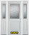 66 In. x 82 In. 1/2 Lite 1-Panel Pre-Finished White Steel Entry Door with Sidelites and Brickmould