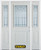 66 In. x 82 In. 1/2 Lite 1-Panel Pre-Finished White Steel Entry Door with Sidelites and Brickmould