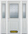 66 In. x 82 In. 1/2 Lite 1-Panel Pre-Finished White Steel Entry Door with Sidelites and Brickmould