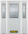 66 In. x 82 In. 1/2 Lite 1-Panel Pre-Finished White Steel Entry Door with Sidelites and Brickmould