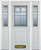 66 In. x 82 In. 1/2 Lite 1-Panel Pre-Finished White Steel Entry Door with Sidelites and Brickmould