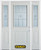 66 In. x 82 In. 1/2 Lite 1-Panel Pre-Finished White Steel Entry Door with Sidelites and Brickmould