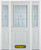 66 In. x 82 In. 1/2 Lite 1-Panel Pre-Finished White Steel Entry Door with Sidelites and Brickmould