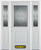 66 In. x 82 In. 1/2 Lite 1-Panel Pre-Finished White Steel Entry Door with Sidelites and Brickmould