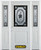 68 In. x 82 In. 1/2 Lite 1-Panel Pre-Finished White Steel Entry Door with Sidelites and Brickmould