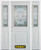 68 In. x 82 In. 1/2 Lite 1-Panel Pre-Finished White Steel Entry Door with Sidelites and Brickmould