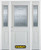 68 In. x 82 In. 1/2 Lite 1-Panel Pre-Finished White Steel Entry Door with Sidelites and Brickmould