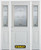 68 In. x 82 In. 1/2 Lite 1-Panel Pre-Finished White Steel Entry Door with Sidelites and Brickmould