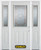 66 In. x 82 In. 1/2 Lite 2-Panel Pre-Finished White Steel Entry Door with Sidelites and Brickmould