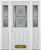 66 In. x 82 In. 1/2 Lite 2-Panel Pre-Finished White Steel Entry Door with Sidelites and Brickmould