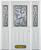 66 In. x 82 In. 1/2 Lite 2-Panel Pre-Finished White Steel Entry Door with Sidelites and Brickmould