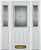 66 In. x 82 In. 1/2 Lite 2-Panel Pre-Finished White Steel Entry Door with Sidelites and Brickmould