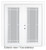 Steel Garden Door-Prairie Style Grill-5 Ft. x 82.375 In. Pre-Finished White Lowe Argon-Right Hand